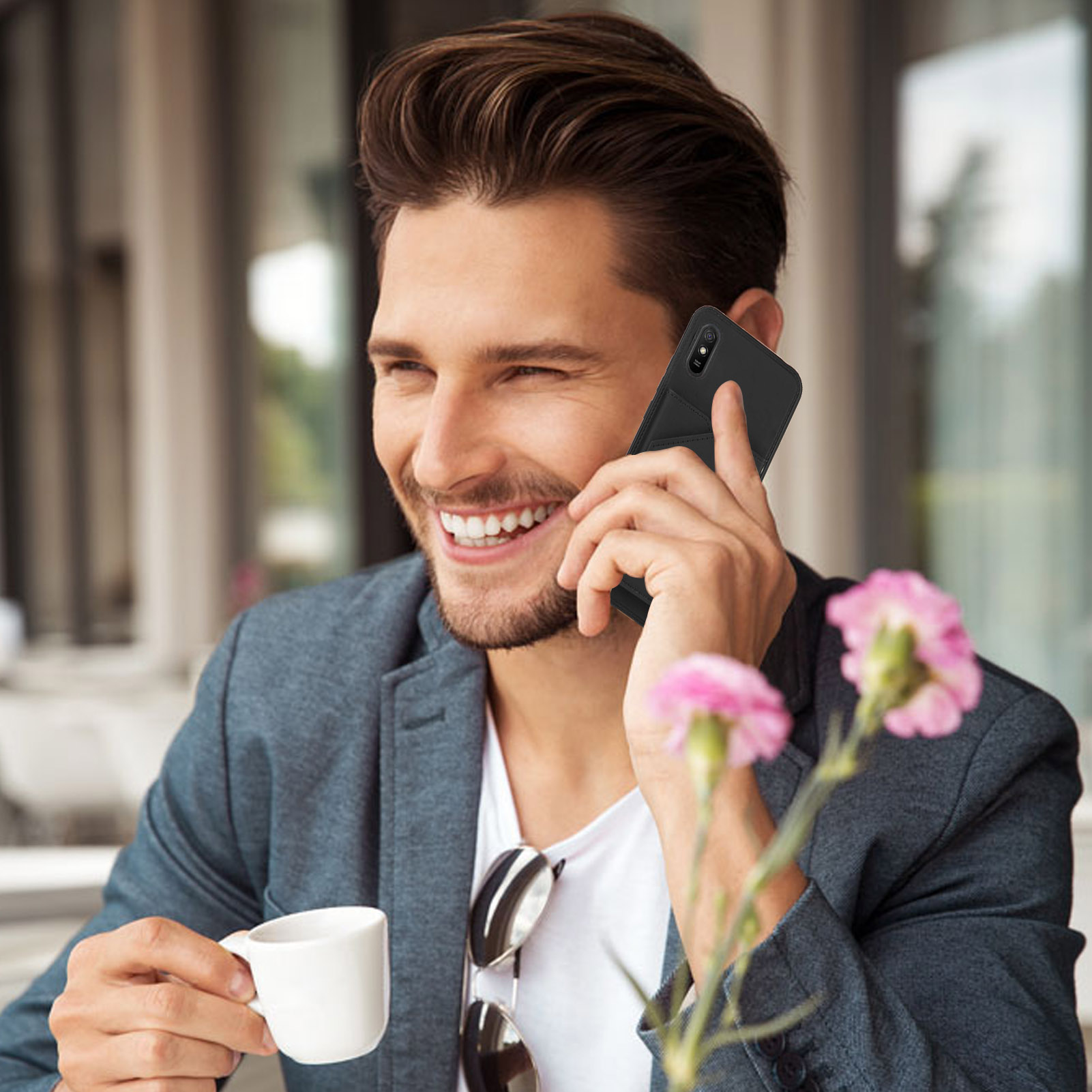 Bao Da Điện Thoại Mềm Màu Trơn Có Ngăn Đựng Thẻ Cho iPhone 14 13 pro max 13 Mini