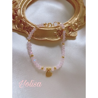 Combo vòng tay và nhẫn nữ handmade hạt cườm pastel princess nhẹ nhàng