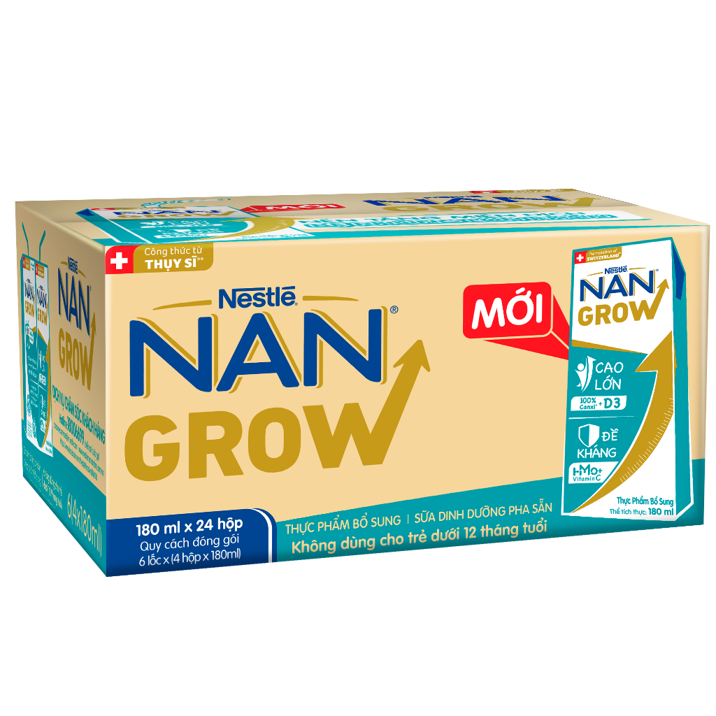 Ảnh Thùng 24 hộp Sữa pha sẵn Nestlé NANGROW sữa mát công thức từ Thụy Sĩ 100% Canxi giúp bé cao lớn vượt trội 6(4 x 180ml) 1