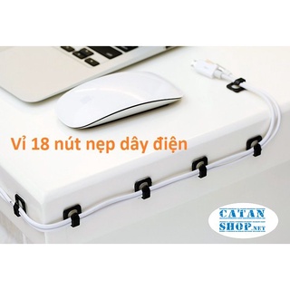 Bộ 18 Nẹp Dán Tường Cố Định Dây Điện Chống Rối - Kẹp Giữ Dây Cáp Sạc GD582-Vi18NDD