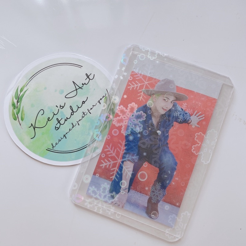 Decal trong - miếng dán hiệu ứng hologram trang trí bảo vệ card hình ảnh, toploader size 10x14cm