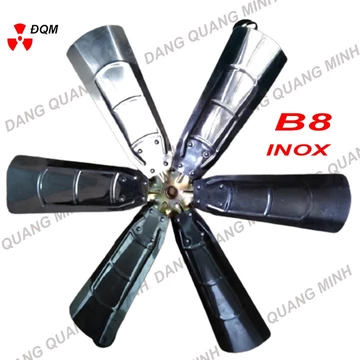 Cánh quạt inox 6 lá B8 công nghiệp cao cấp - thông gió, quạt lò , hút nhiệt bếp - quạt gió tuộc bin phát điện
