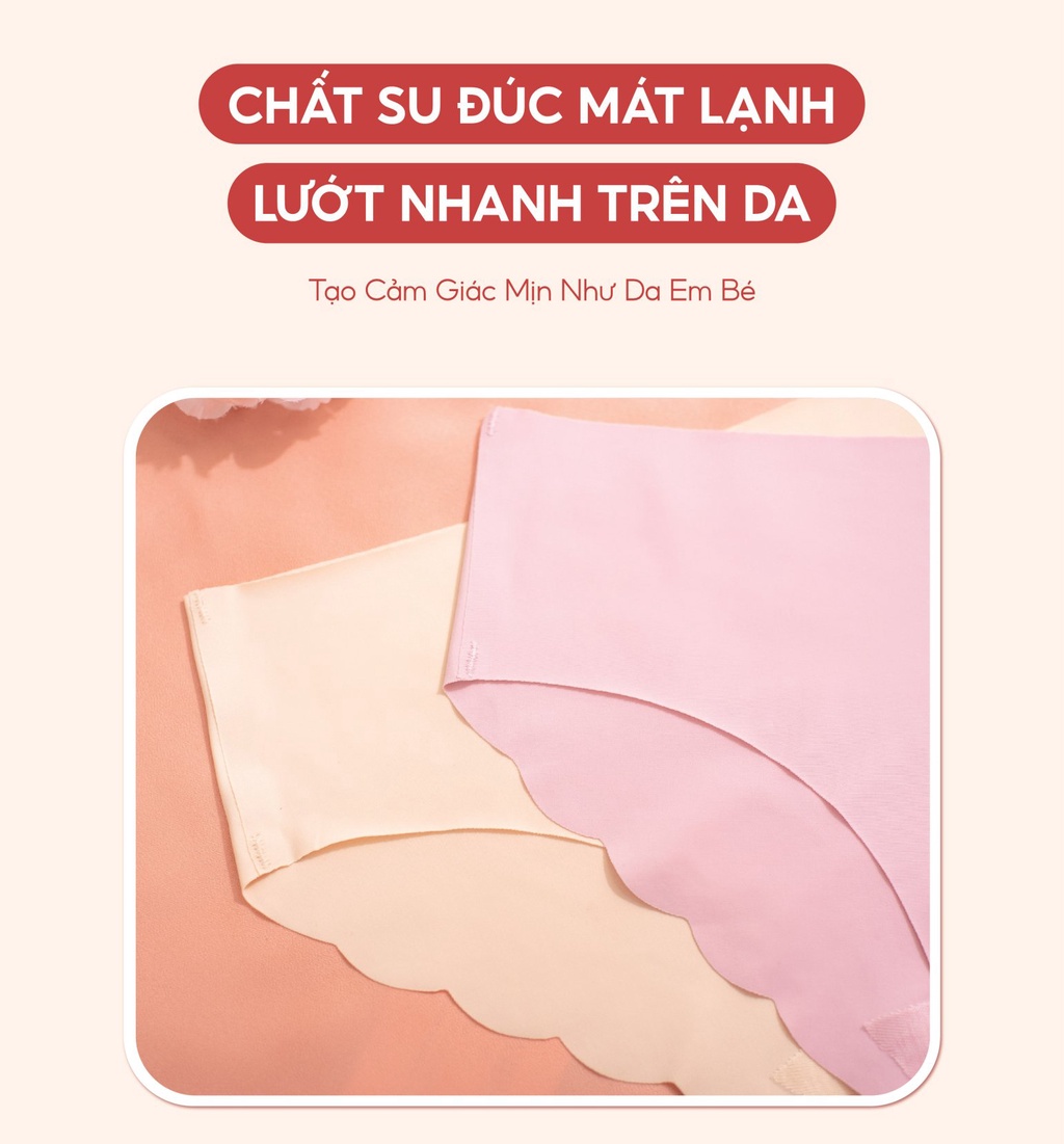 Mô tả COMBO 4 Quần Lót Su Đúc Mát Lạnh Thiết Kế Chữ V Không Đường May Không Lộ Viền Khi Mặc Loirechic QSD04 - Màu Da - 4