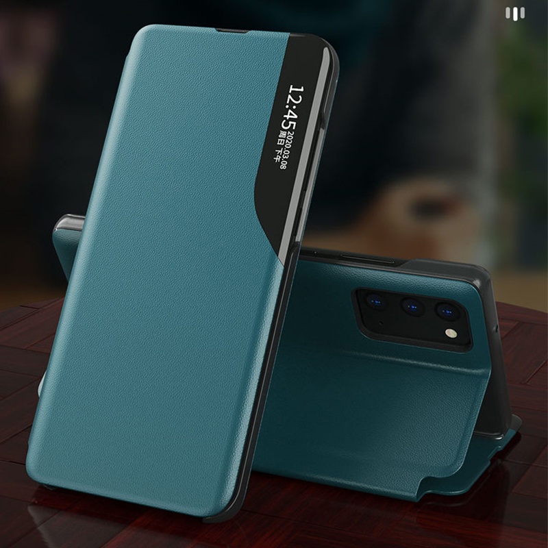 Ốp lưng S22 Ultra Smart Clear View Flip Phone Case Samsung Galaxy S24 S23 S22 S21 Plus Note 20 Ultra S20 FE Stand Leather Cover