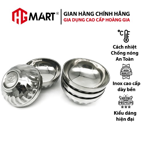 Ảnh Bộ 5 Bát Xoắn Inox cách nhiệt chống nóng thương hiệu Hoàng Gia 4