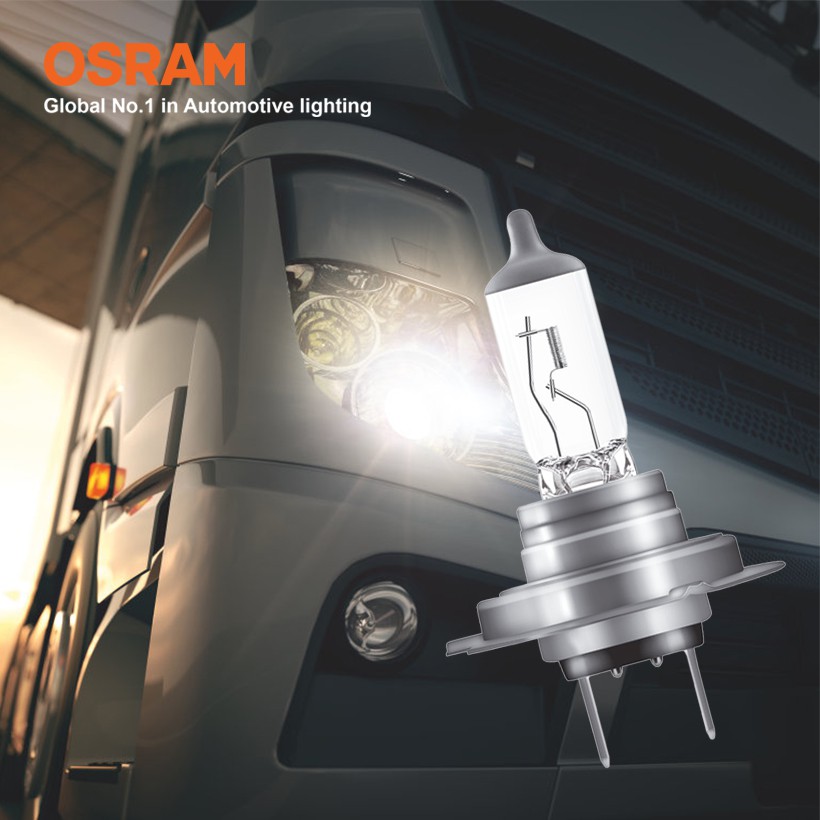 Combo 2 Bóng Đèn Halogen Tăng Sáng 100% OSRAM Truckstar Pro H7 24V 70W