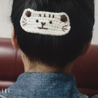 Kẹp tóc mái cute hình chú mèo đi hia cho nữ và bé gái 5cm |Cặp tóc bằng len xinh |Shop Rô Handmade