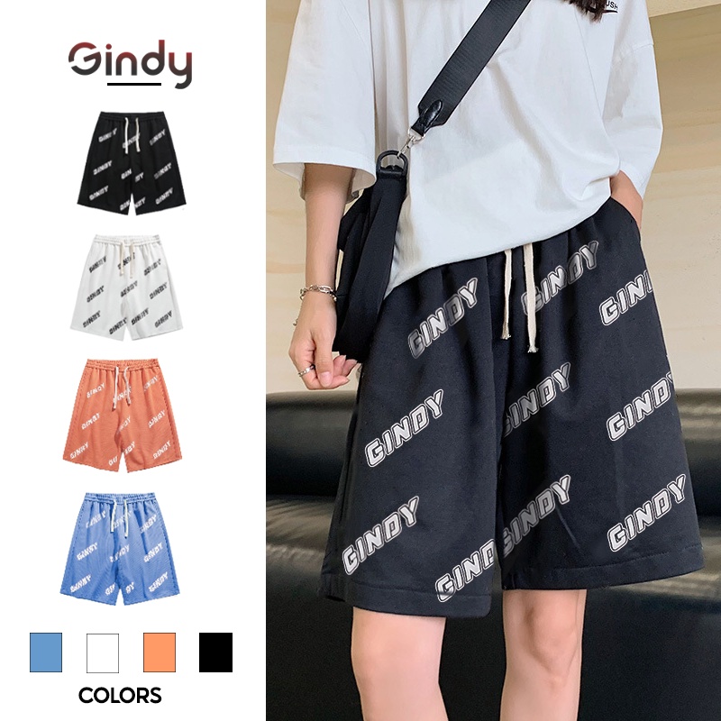 Quần đùi nữ ống rộng short unisex lửng vải nỉ co giãn 4 màu đủ size phong cách thể thao local brand GINDY Q027