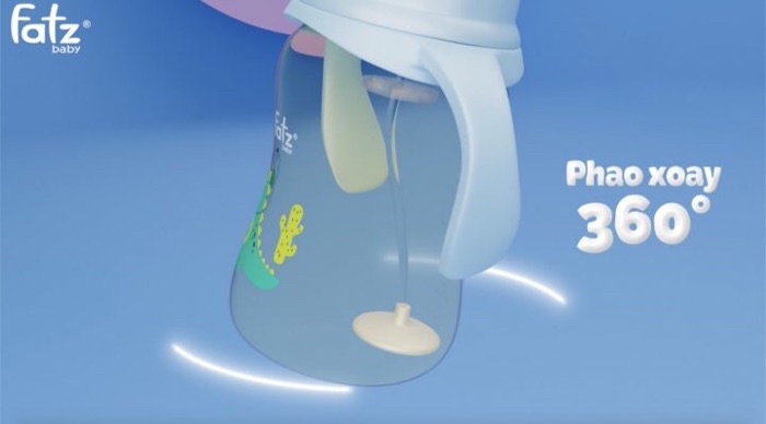 Mô tả Bình uống nước Tritan chống đổ phao xoay 360 độ 250ml Fatzbaby - 2