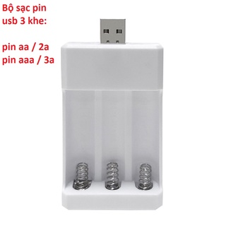 Bộ sạc pin AA / AAA loại 2 ngăn/ 3 ngăn/ 4 ngăn xài cổng USB