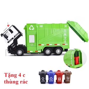 Mô hình xe ô tô chở rác, xe cứu hỏa ,xe cứu thương, xe tăng, xe cẩu có âm thanh, đèn và mở cửa được