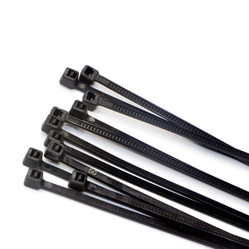 100 Cái / túi Dây buộc nylon đen 3x150mm tự khóa, dây cáp zip, tổ chức dây cáp trắng đen