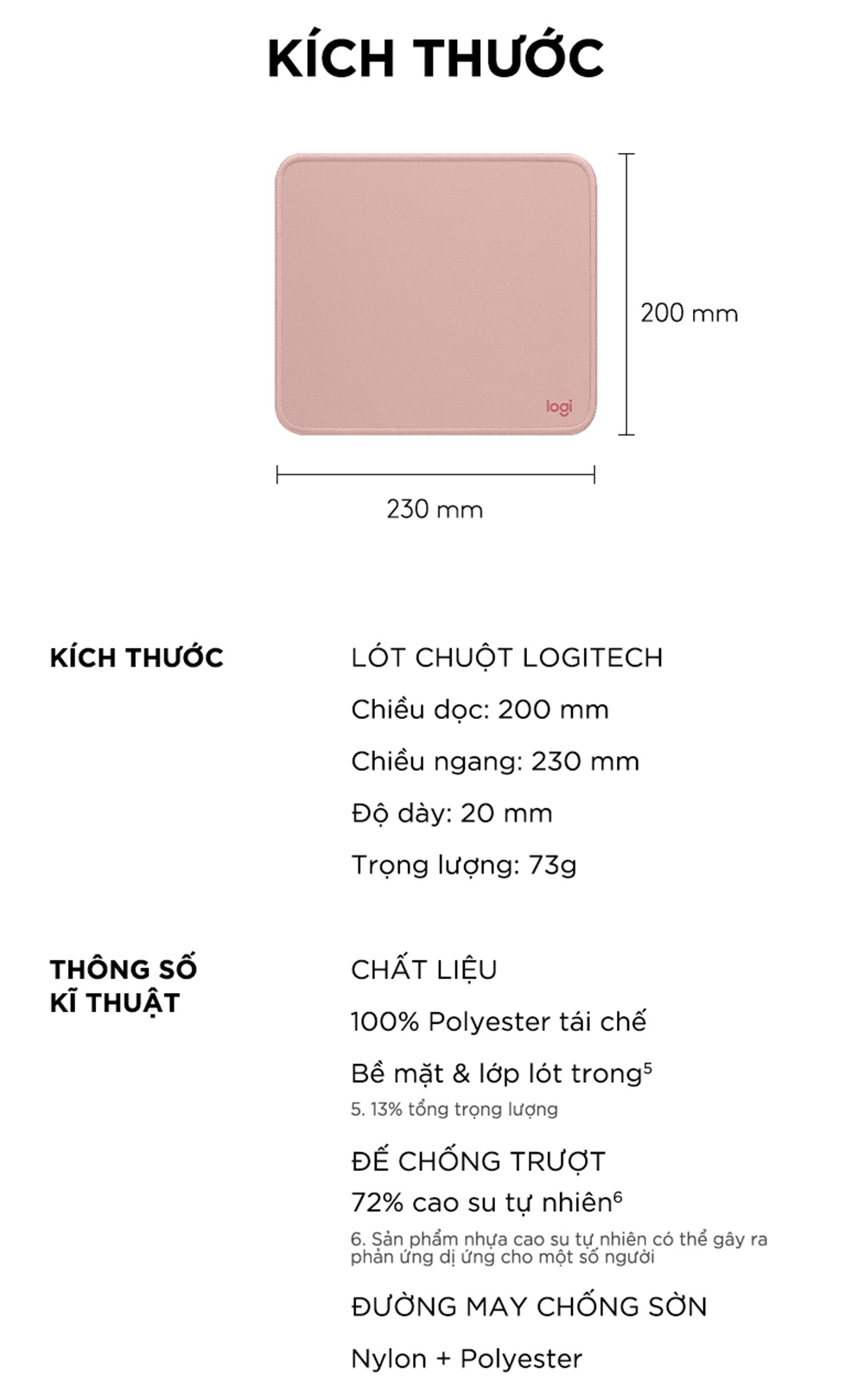 Mô tả Bàn di chuột Logitech Mouse Pad Studio Series - Đế chống trượt, lướt dễ dàng, chống đổ tràn - 10