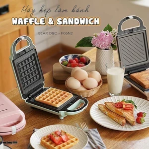 Máy nướng bánh BEAR 600W 2 khuôn dễ tháo lắp, vệ sinh nhanh chóng