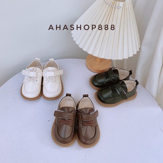 Size 21-26 Giày Tây Oxford Mũi Tròn Bo Viền Quai Dán Style Công Tử Cho Bé Trai Từ 1-4 Tuổi K170