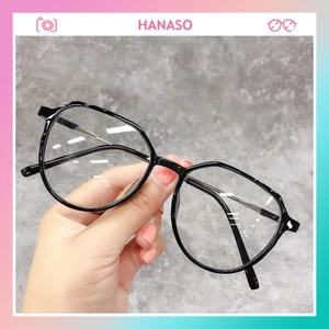Kính mắt cận thời trang nam nữ gọng đa giác mắt kính không độ chống tia UV phong cách Hàn Quốc đẹp giá rẻ HANASO 061