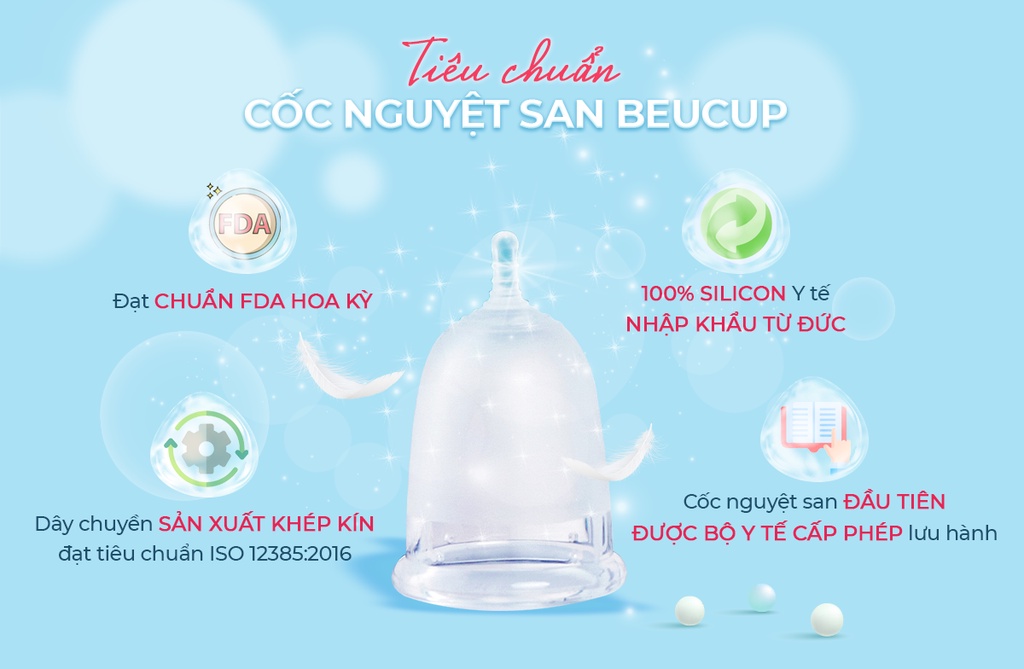 Mô tả [Độc quyền Livestream] Cốc Nguyệt San BeUcup Silicol Y Tế Wacker Đức Siêu Mềm, Đạt Chuẩn FDA Hoa Kỳ - 1