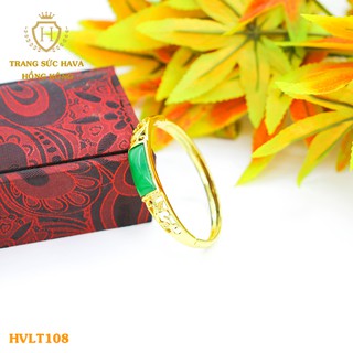 Vòng Tay, Lắc Tay Nữ Mặt Đính Đá, Titan Xi Mạ Vàng Non Cao Cấp - Trang Sức Hava Hong Kong - HVLT108