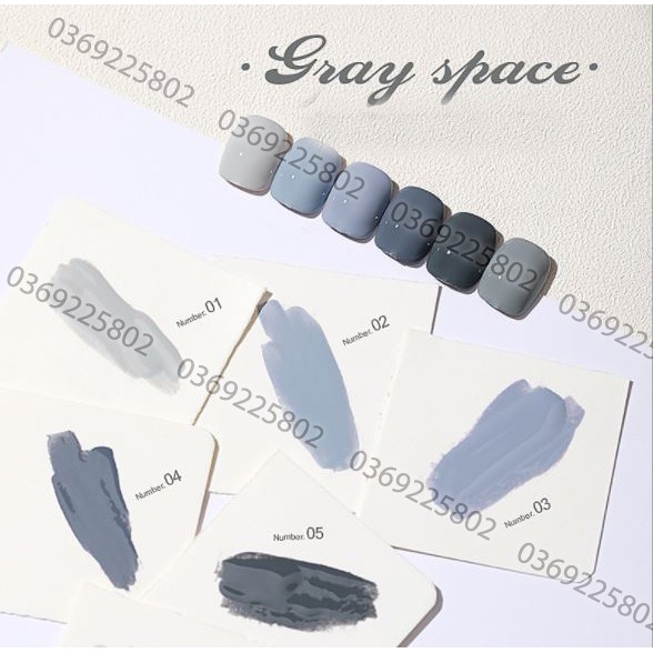 1 set 6 chai sơn gel AS màu xám mã Grey Space ( Mã HA )
