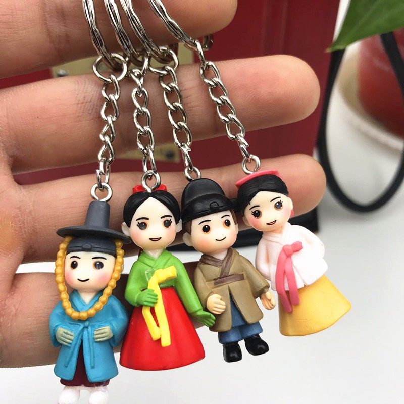 Móc khóa mini tình nhân hanbok Hàn Quốc.