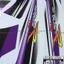 Tem rời dán xe Sirius màu trắng. Decal phối trắng tím, Chữ R vàng cam nổi bật