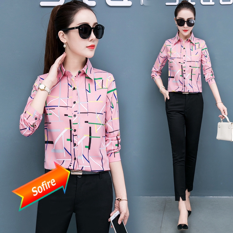 Áo Sơ Mi Tay Dài Form Ôm In Họa Tiết Size Lớn
