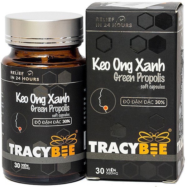 🆗.(Đã bán 30) Viên uống keo ong xanh sát khuẩn họng Tracybee lọ 30 viên giải pháp thay thế kháng sinh