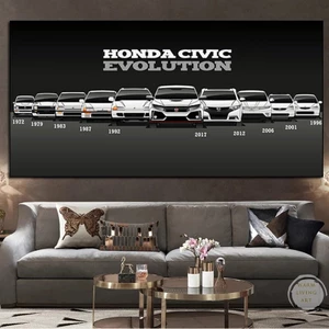 Nghệ Thuật Hiện Đại Honda CIVIC Loại R Series Evolution Xe Áp Phích Treo Tường Canvas Tranh HD In Hình Cho Phòng Khách Bé Trai Phòng Ngủ Trang Trí Nhà Bức Tranh Tường