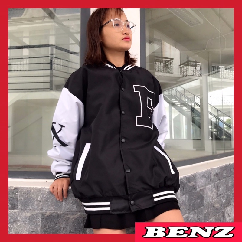 Áo khoác dù bomber nam nữ in hình chữ F áo gió 2 lớp Fom rộng unisex oversize đến 70kg chất vải mero sịn mềm mịn AT 7689