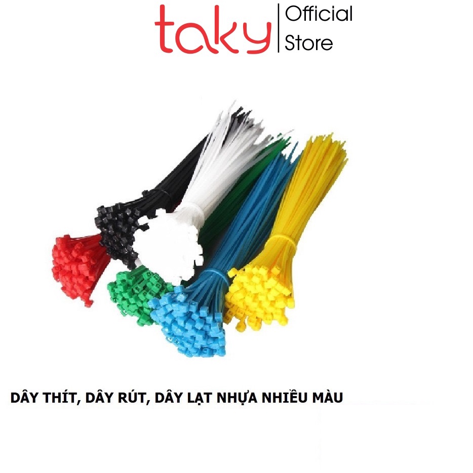 Ảnh Set 100 Dây Rút -Taky, Lạt Thít Nhựa Nhiều Màu, Nhỏ Gọn, Tiện Lợi, Công Cụ Tiện Dụng Cho Gia Đình - 5600 1