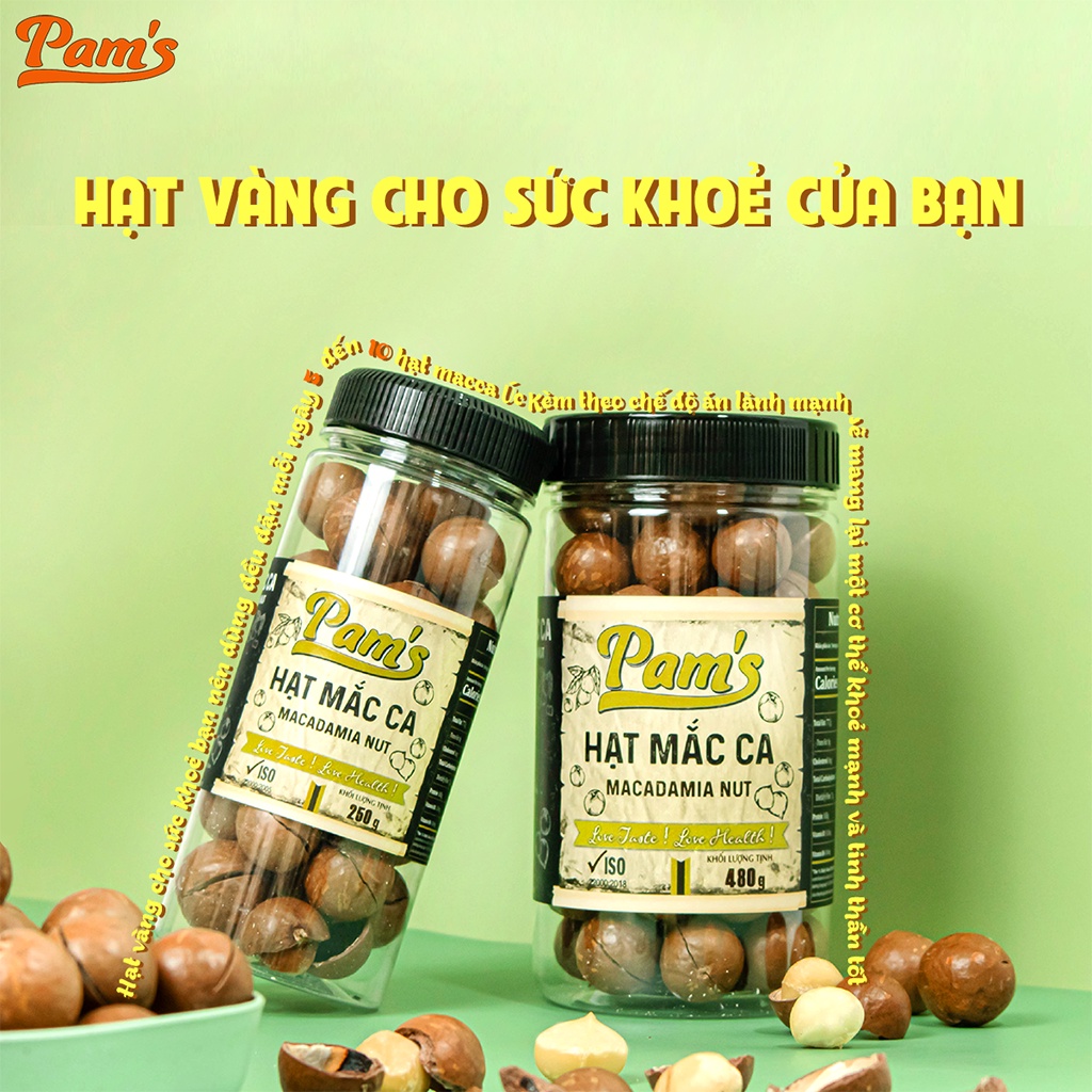 COMBO Giàu Omega3 - Hạt Macca Nhập Khẩu Úc 480g/hũ + Hạt Dẻ Cười Nhập Khẩu Mỹ 250g/hũ Pams