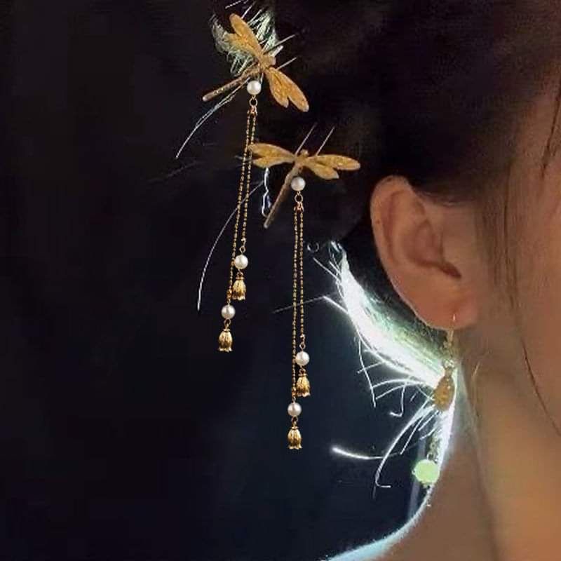 Trâm cài tóc cổ trang Trung quốc mẫu chuồn chuồn nhỏ xinh xắn, phụ kiện cài tóc cổ trang
