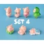 Set 7 mô hình heo khủng long dễ thương trang trí bàn làm việc, tủ sách, quà tặng, tiểu cảnh, set heo số 3