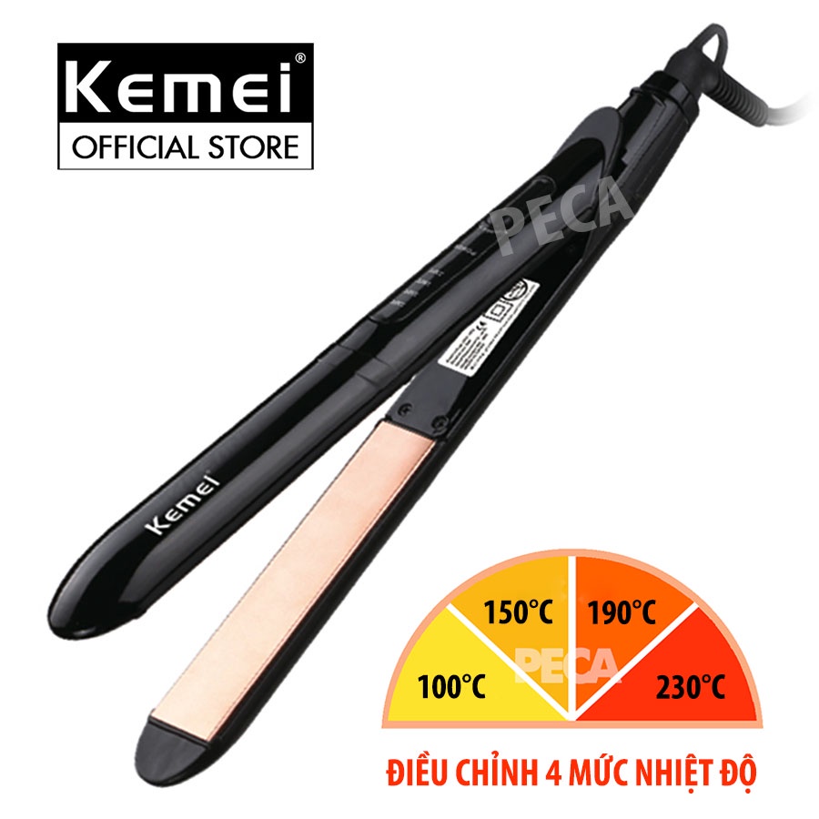 Ảnh Máy duỗi tóc điều chỉnh 4 mức nhiệt độ Kemei KM-8889 phù hợp nhiều loại tóc, có thể duỗi uốn tạo nhiều kiểu tóc- HÀNG CH 3