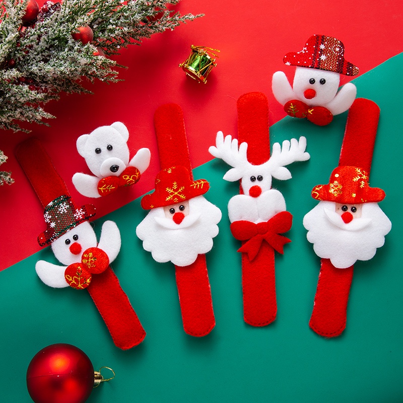 Vòng tay Noel giáng sinh hình ngộ nghĩnh màu đỏ - Quà tặng Noel