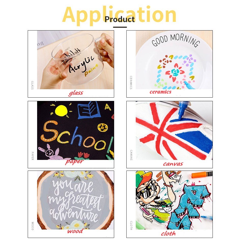 Bút Sơn Acrylic Painter  MO1000 Với 17 Màu.  Vẽ Trên Nhiều Chất Liệu : Giấy, Kính, Đá, Cao Su, Nhựa, Gỗ,...