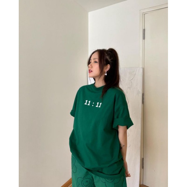 Áo thun nữ HappyFamily - Áo thun Xanh lá 11:11 Hottrend cao cấp
