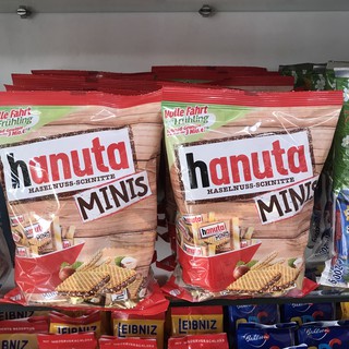 Bánh xốp kẹp socola hạt dẻ Hanuta minis Đức 200g