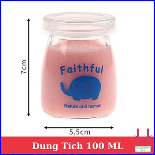 Combo 12 Hũ Thủy Tinh Làm Sữa Chua 100ml Có Nắp In Hình Dễ Thương { H }