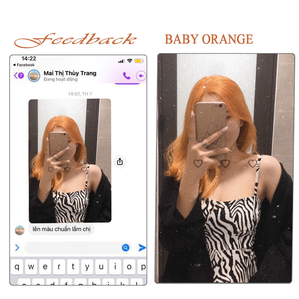Thuốc nhuộm tóc màu Cam Đào – Orange Peach 100ml màu nhuộm lên chuẩn tone