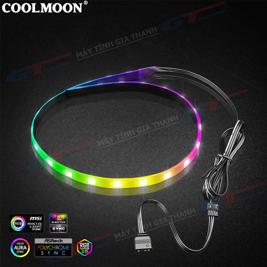 Dây LED RGB Coolmoon 40cm Đồng Bộ HUB / 3Pin 5V ARGB Bảo Hành 3T ...