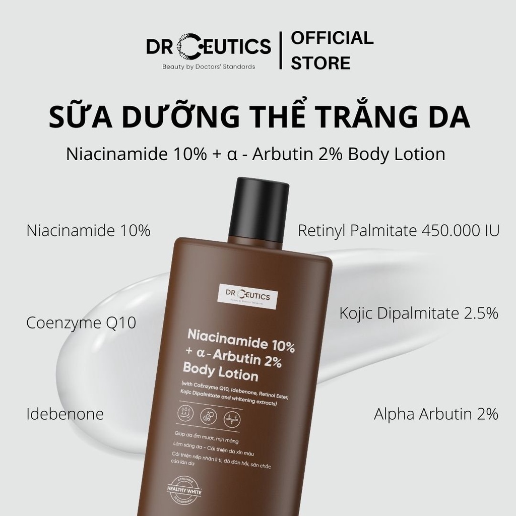 Ảnh DRCEUTICS Sữa Dưỡng Thể Trắng Da DrCeutics Body Lotion Healthy White (200ml) 4