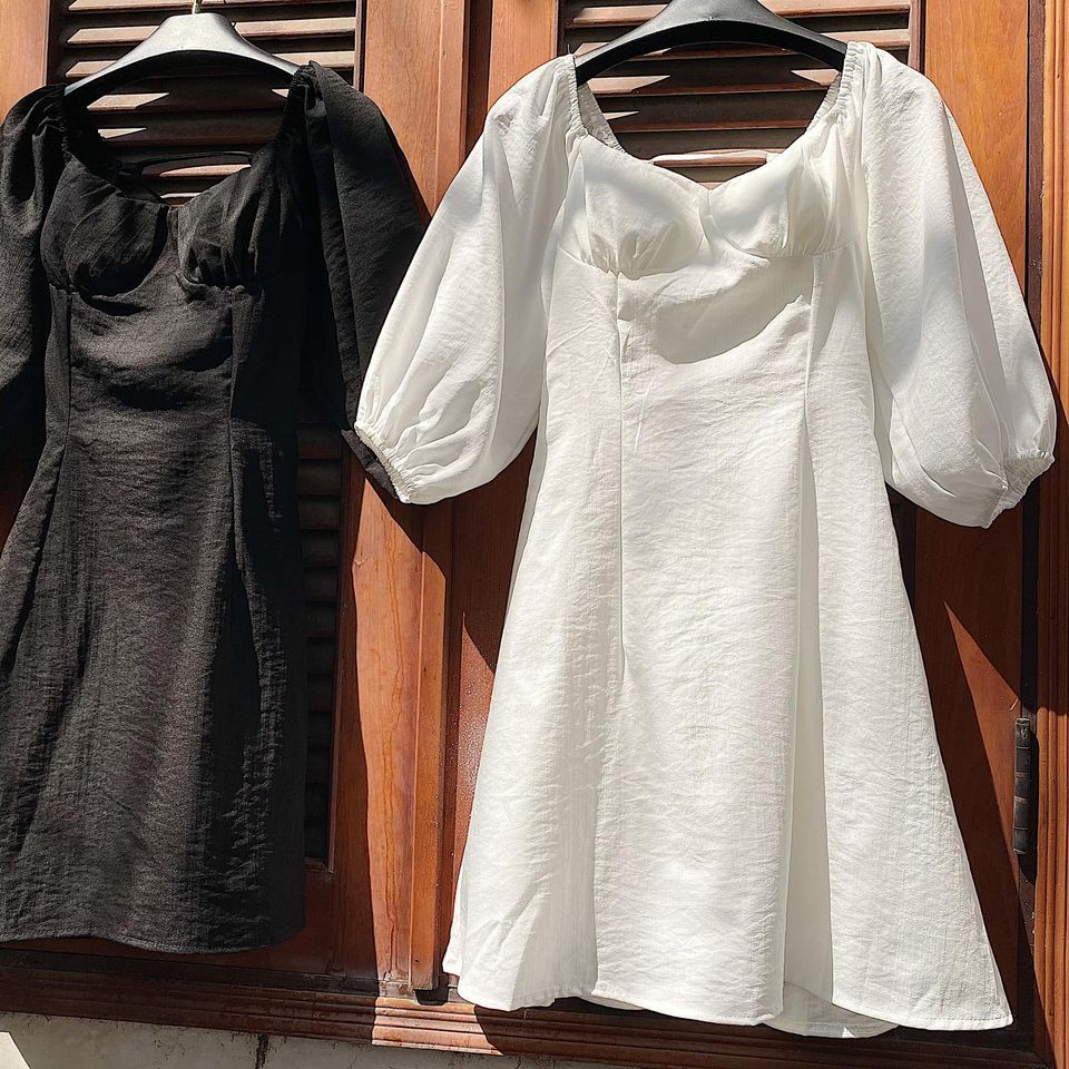 ĐẦM LIEN THUN TRẮNG ĐEN - LYLY MINI DRESS