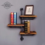 Kệ treo tường gỗ 3 tầng kệ ống nước chất liệu ống sắt bền đẹp lắp ráp gắn tường trang trí nhà à quán cafe đẹp — ảnh 2