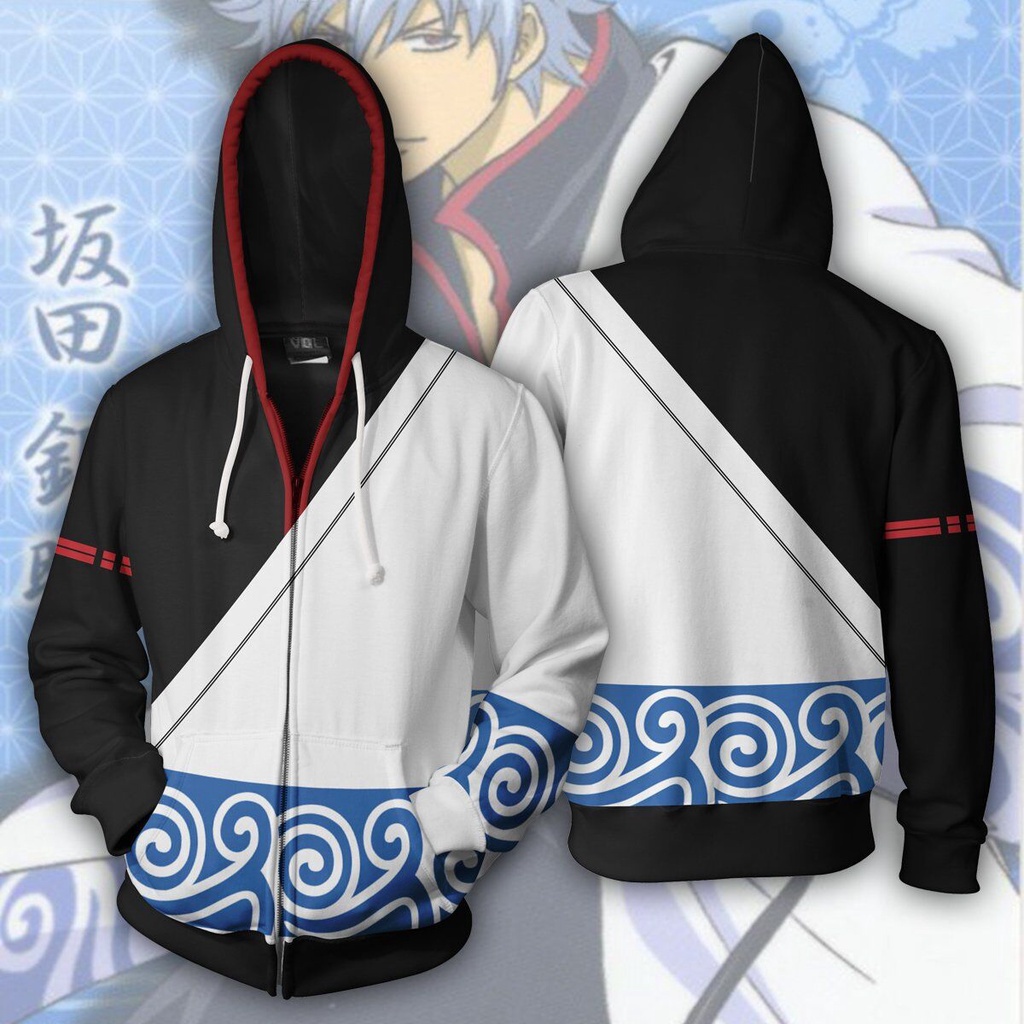 GINTAMA Sakata Gintoki hoodie với thiết kế in 3D - Áo khoác ngoài