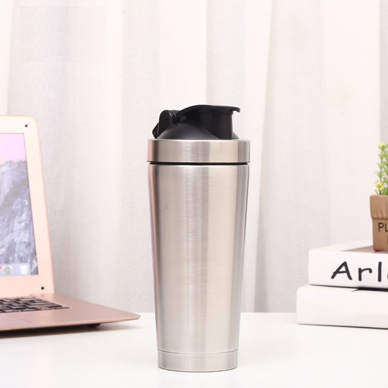 Ảnh Bình Lắc Shaker Đựng Nước Giữ Nhiệt Inox 800ml, Bình Tập Gym Thể Thao Chính Hãng Amalife Kèm Bóng Lò Xo Lắc 3