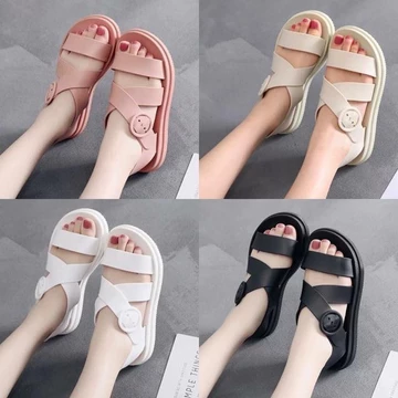 Dép Sandal Nữ Quai Ngang - Giày Sandal Nữ Quai Hậu Đế Bằng Phong Cách Nữ Sinh Hàn Quốc Ngọt Ngào