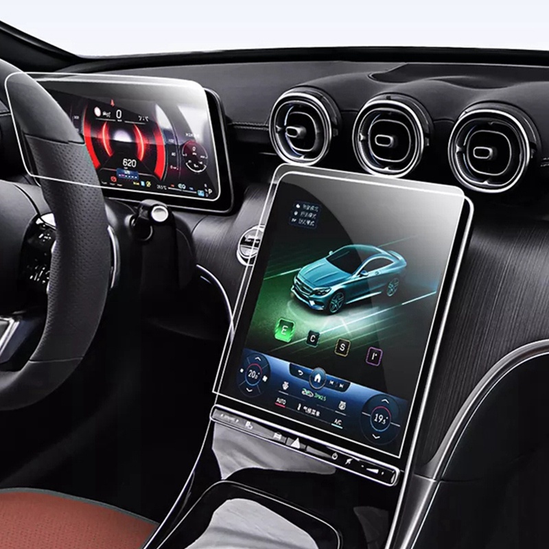 2 Chiếc Xe GPS Điều Hướng Màn Hình Phim Nhạc Cụ Kính Cường Lực Bảo Vệ Cho Xe Mercedes Benz C-Class W206 2022 +