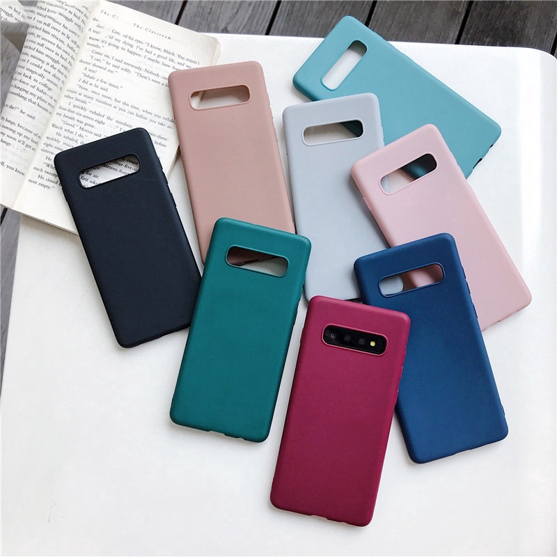 Ốp điện thoại TPU mềm siêu mỏng màu kẹo cho For Samsung Galaxy A02S S10 Plus S10e S10 5G