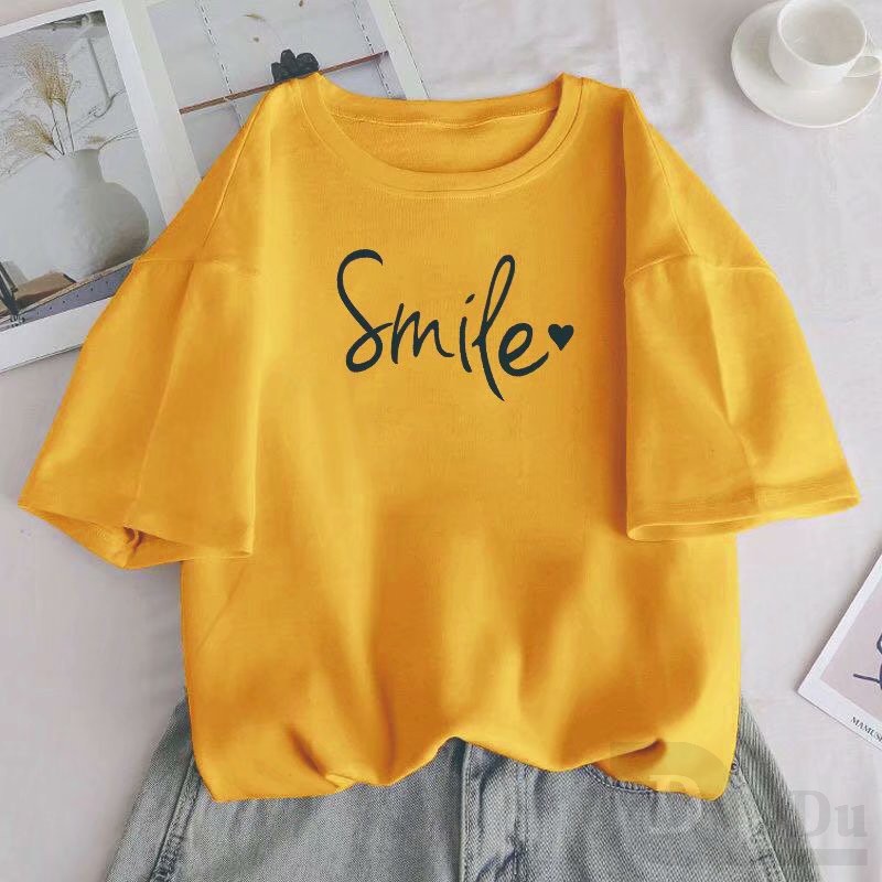 Ảnh Áo Thun Cotton Tay Ngắn In Họa Tiết Hoạt Hình Phong Cách Hàn Quốc Cho Nữ 1